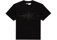 Sp5der Rhinestone Silk Tee Black