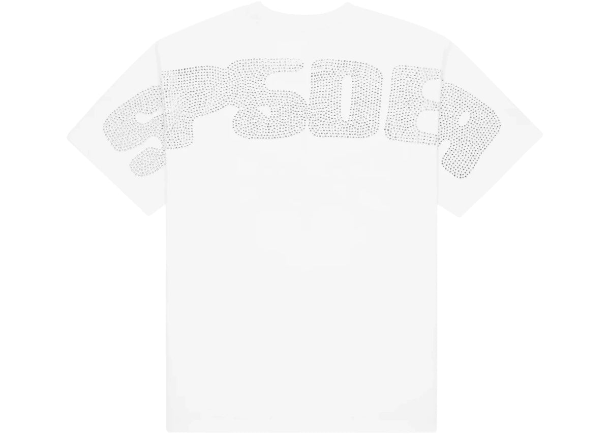 Sp5der Rhinestone Silk Tee White - vue secondaire B