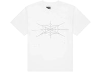 Sp5der Rhinestone Silk Tee White