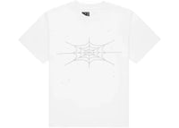 Sp5der Rhinestone Silk Tee White