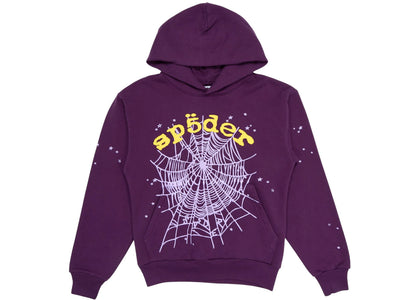Sp5der Star OG Web V2 Hoodie Lila