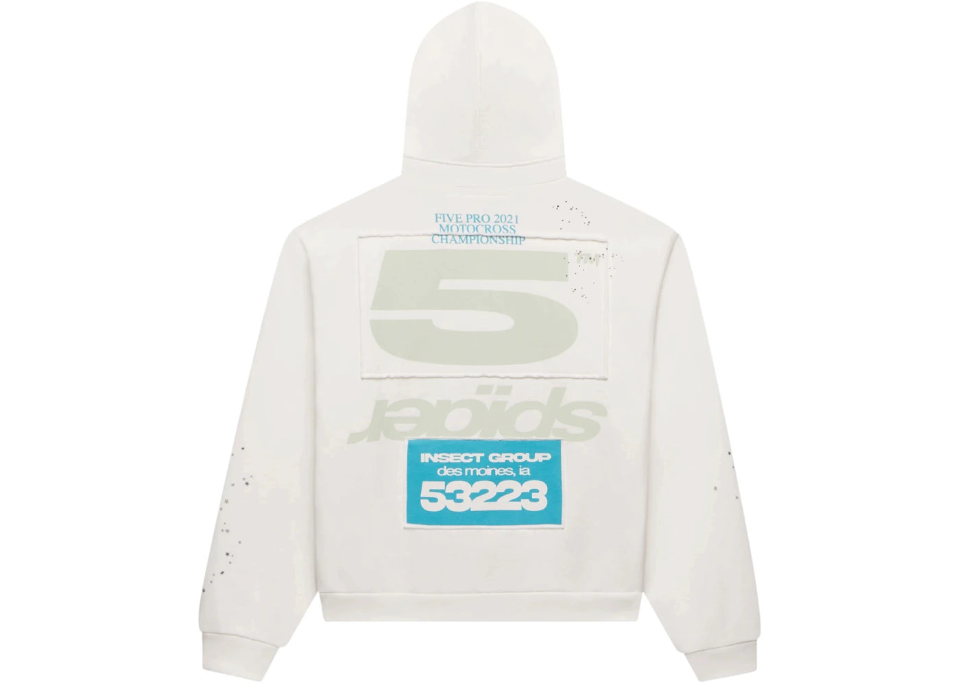 Sp5der T&F Zip Up Hoodie White - vue secondaire B