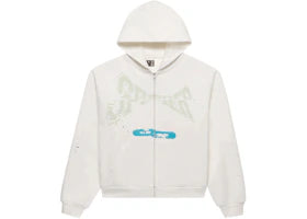 Sp5der T&F Zip Up Hoodie White - vue 360