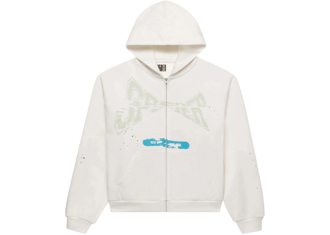 Sp5der T&F Zip Up Hoodie White - vue secondaire A