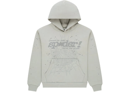 Sp5der Tonal Punk V2 Hoodie Sport Grey - apparel view 2