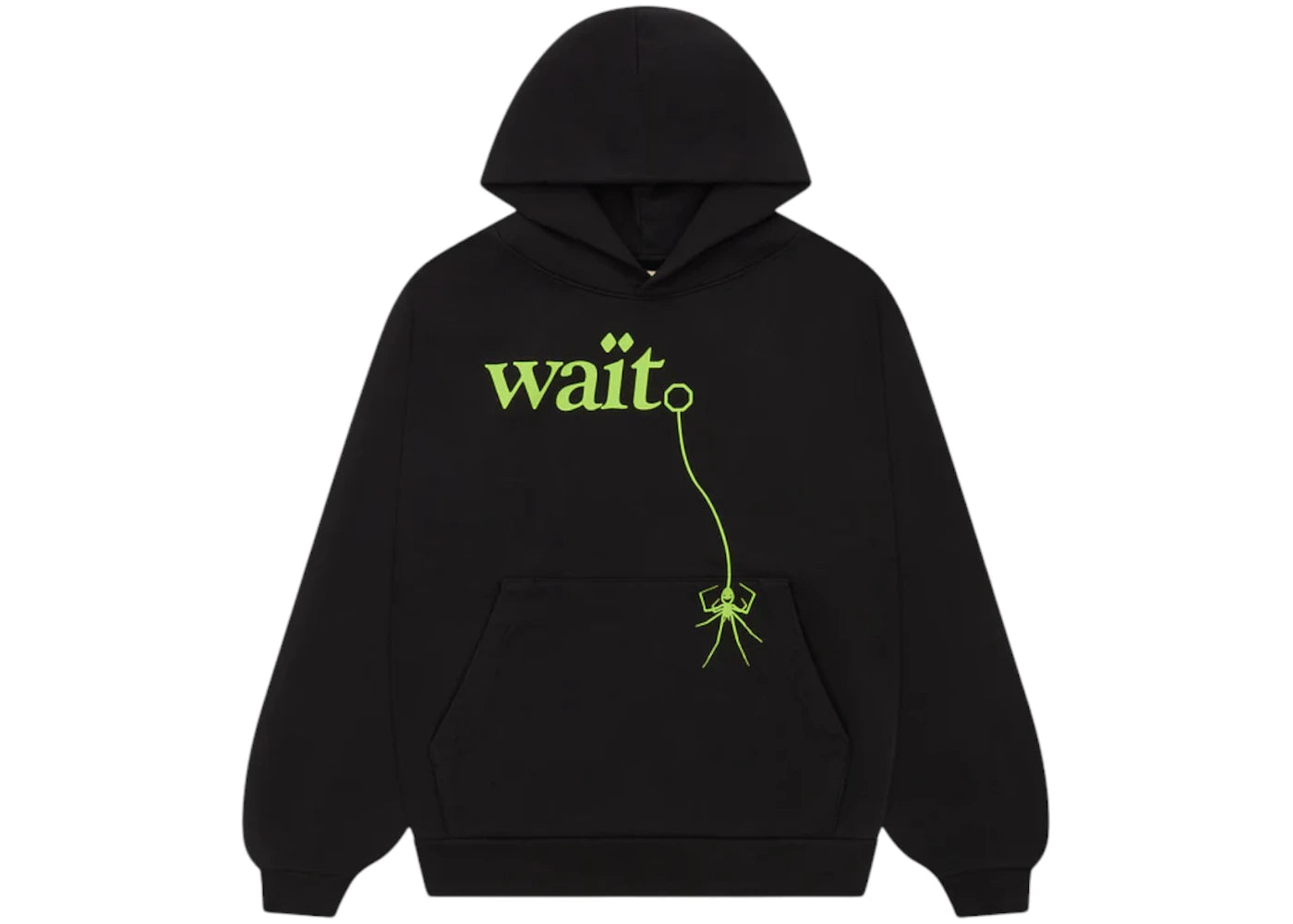 Sp5der Wait Hoodie Black - vue 360