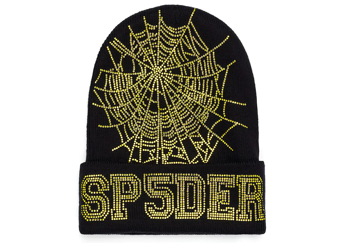 Sp5der Web Beanie Onyx/Yellow - vue 360