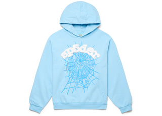 Sp5der Web Hoodie Sky Blue - authentic Sp5der apparel