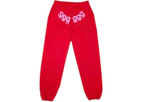 Sp5der Worldwide Red Angel Number 555 Sweatpants Red