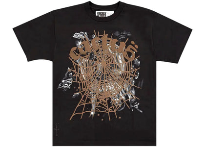 Sp5der x Travis Scott Cactus Jack Airbrush T-shirt Black - apparel view 2