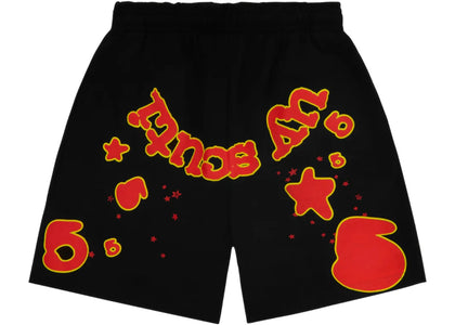 Sp5der x UY SCUTI Shorts Schwarz/Rot