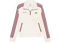 Sporty &amp; Rich x adidas Trainingsjacke mit Viertelreißverschluss, Creme/Merlot