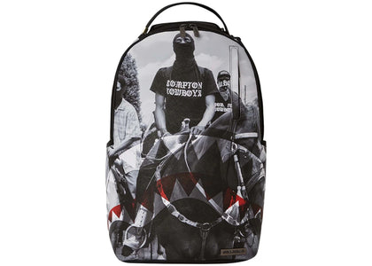 Sprayground Compton Cowboys Riding Alone Backpack Black/White - authentic Sprayground product