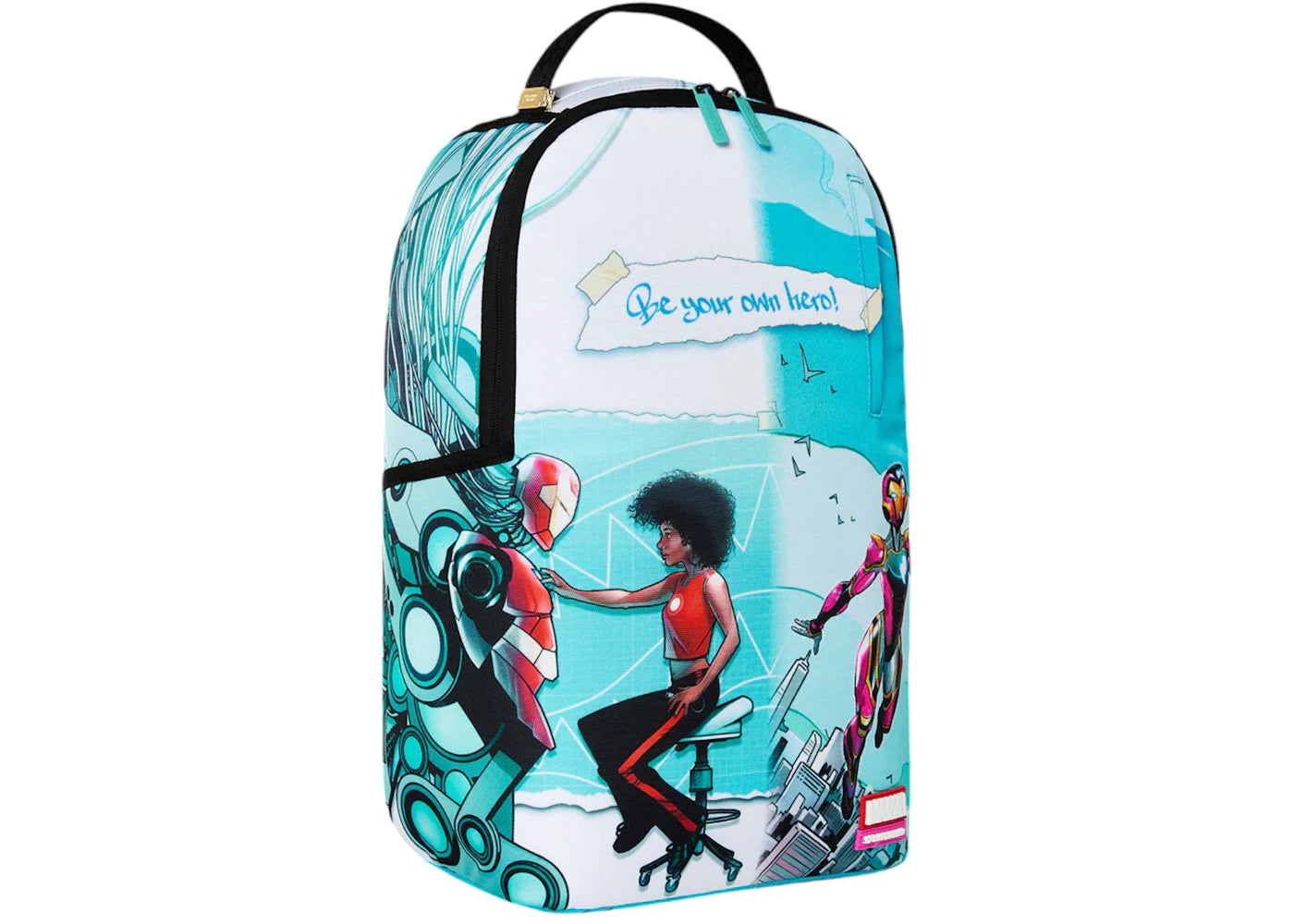 Sprayground Marvel Iron Heart Official Collab Be Your Own Hero Backpack Multicolor - vue secondaire B