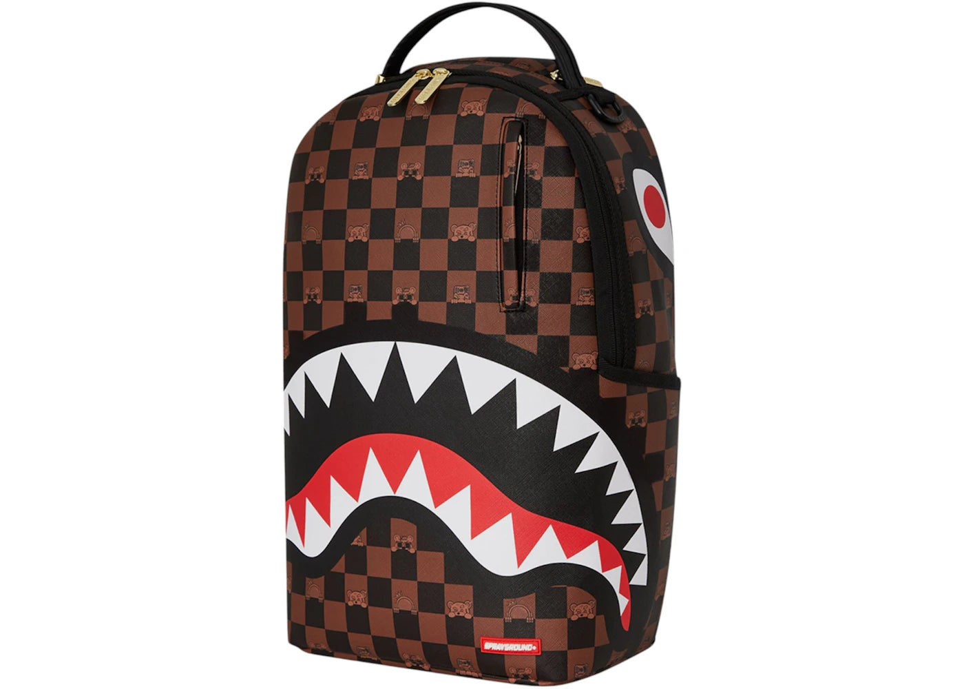 Sprayground Peeking Character Check Backpack Backpack Black Brown - vue secondaire A