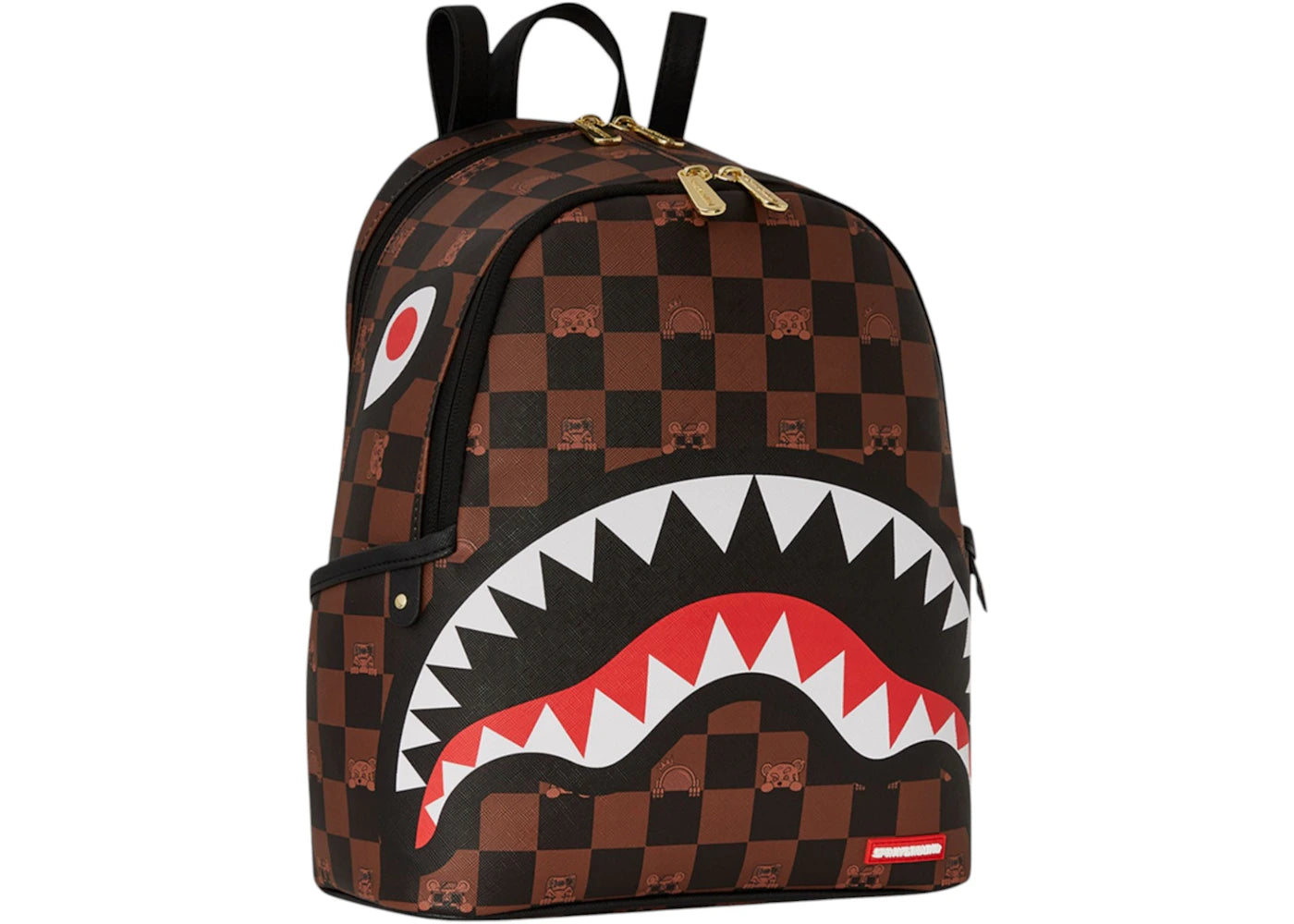 Sprayground Peeking Character Check Savage Backpack Black Brown - vue secondaire A