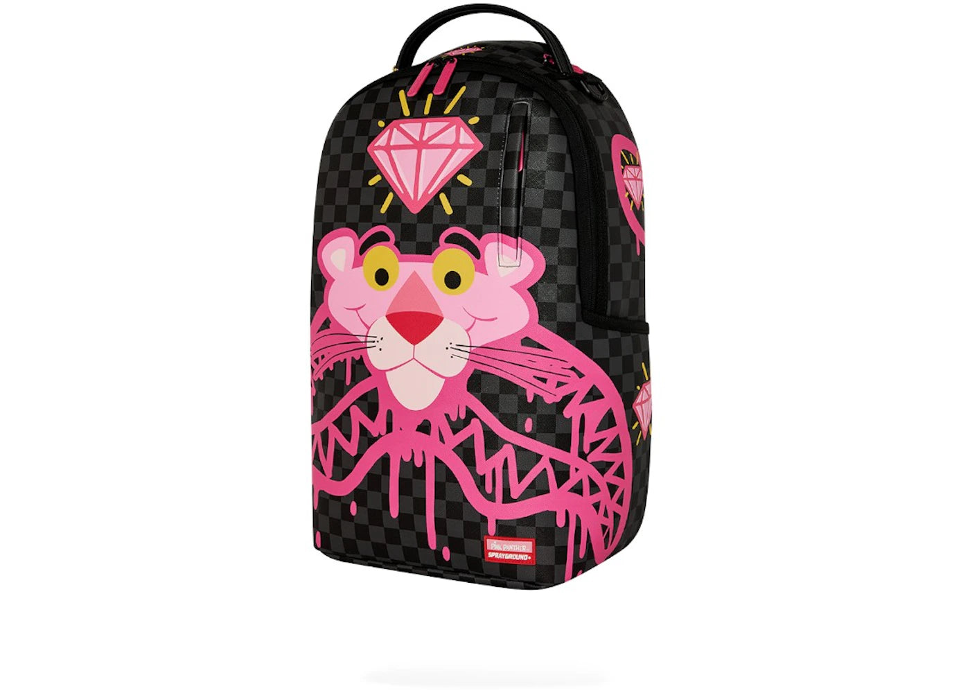 Sprayground Pink Panther Drippy Diamonds Backpack Black/Pink - vue secondaire A