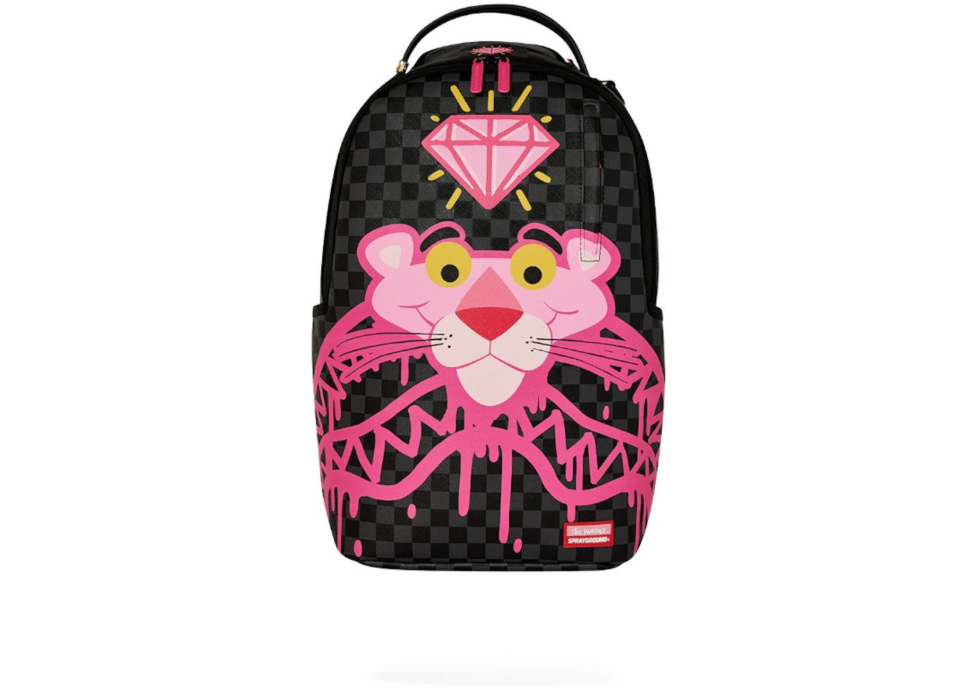 Sprayground Pink Panther Drippy Diamonds Backpack Black/Pink - vue 360