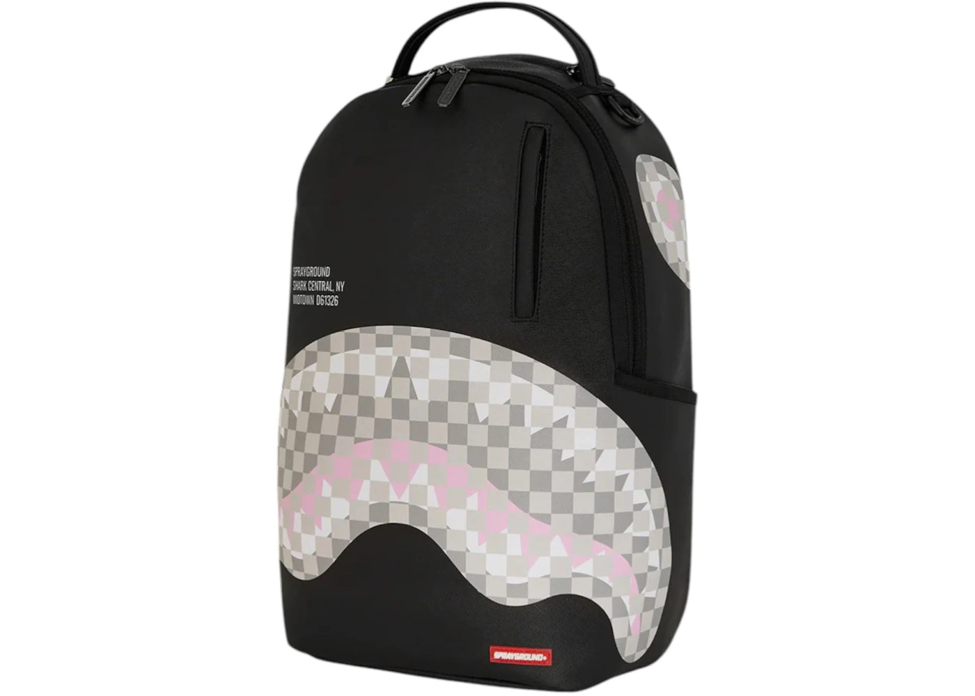Sprayground Shark Central Cream Black Check Backpack Multicolor - vue secondaire B