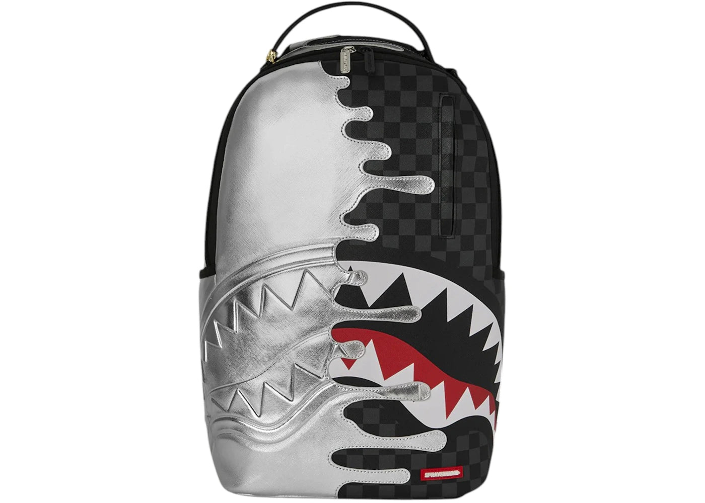 Sprayground Silver Side Drip Check DLXSV Backpack Multicolor/Red - vue secondaire A