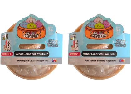 Squishy Bun Mini Squishy Mystery Squishy Series 1 "Dumpling" (Silver Holographic Glitter Chase Version) Blind Box 2x Lot -...