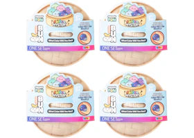Squishy Bun Rainbow Mystery Squishy "Dumpling" (Galaxy Glitter Gel Chase Version) Blind Box 4x Lot - vue 360