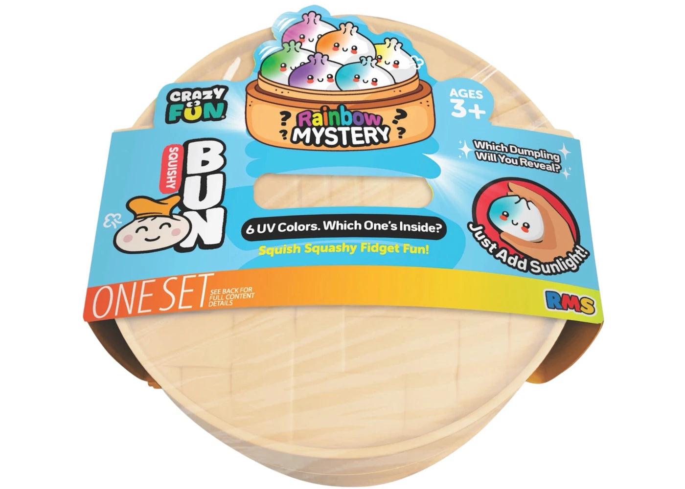 Squishy Bun Rainbow Mystery Squishy "Dumpling" (UV Color) Blind Box - vue 360