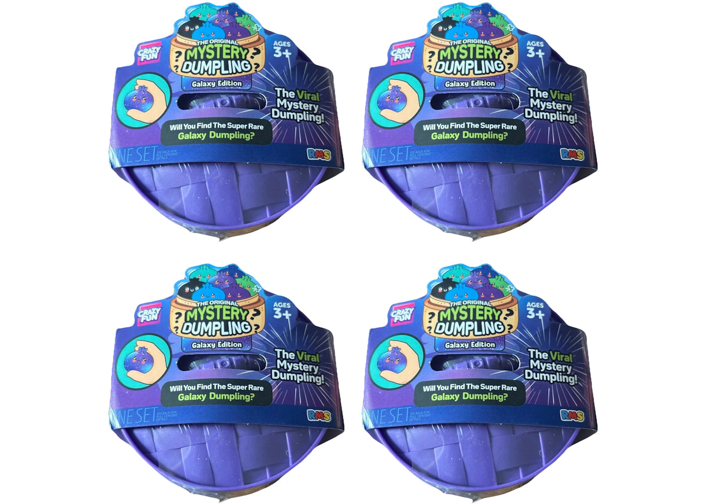 Squishy Bun The Original Mystery "Dumpling" (Galaxy Chase Version) Blind Box 4x Lot - vue 360