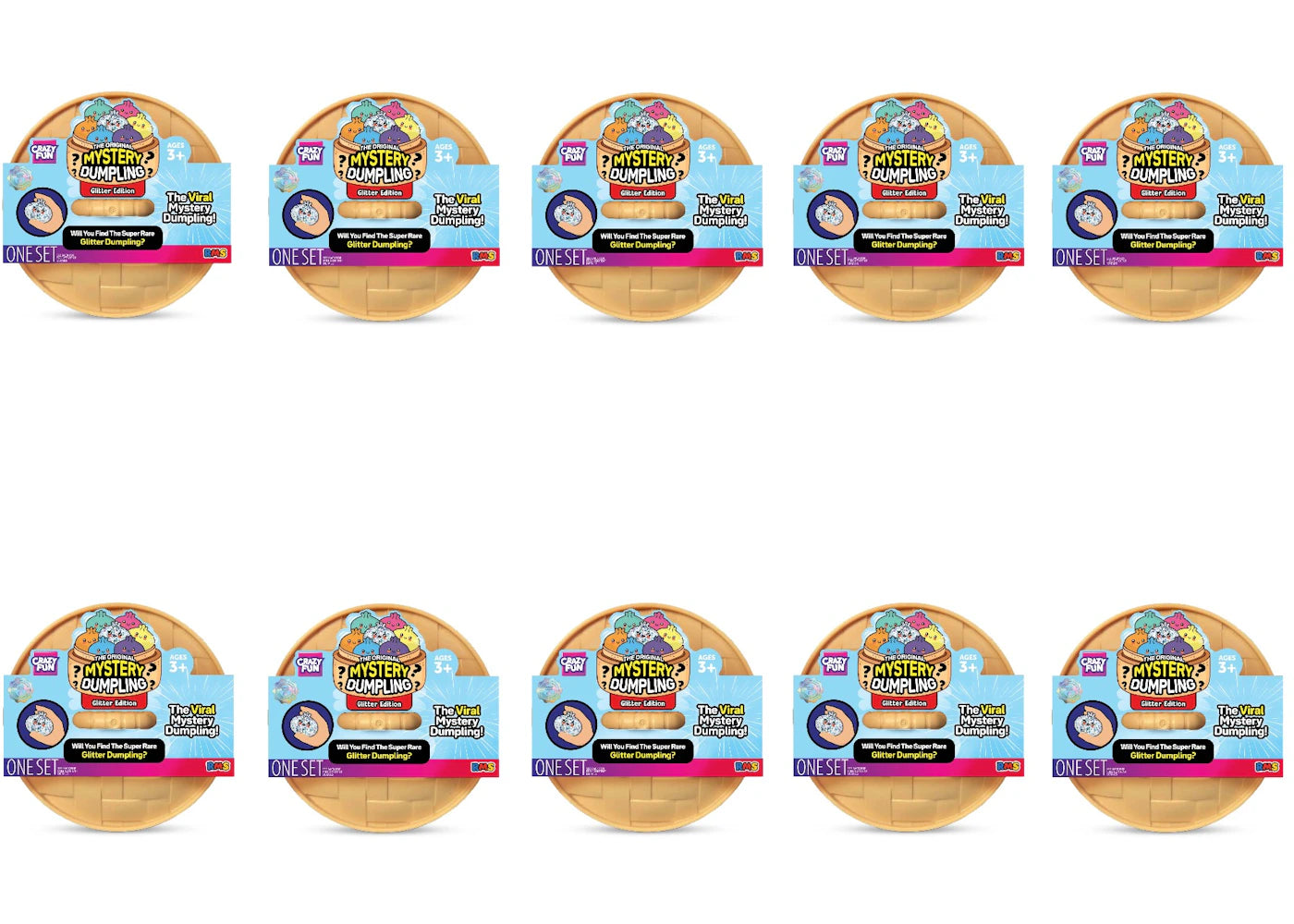 Squishy Bun The Original Mystery Dumpling Glitter Edition Blind Box 10x Lot - vue 360