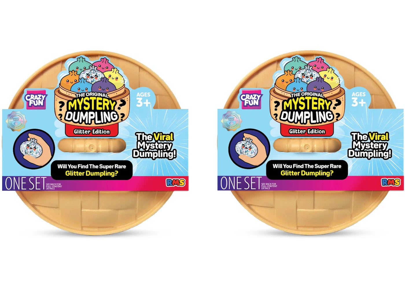 Squishy Bun The Original Mystery Dumpling Glitter Edition Blind Box 2x Lot - vue 360