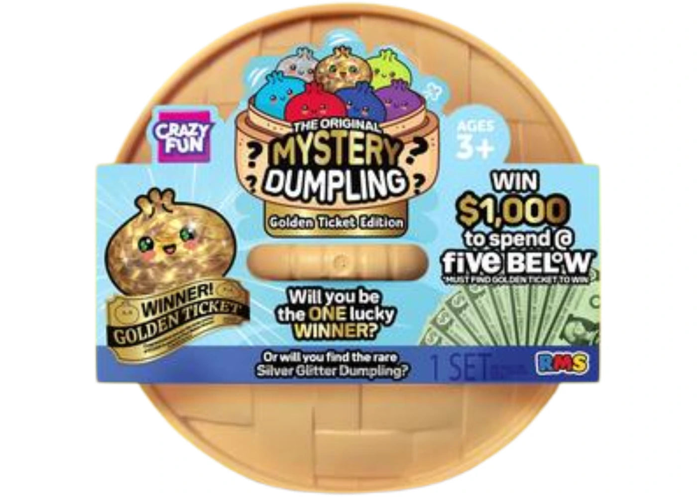 Squishy Bun The Original Mystery Dumpling (Golden Ticket Edition) (Five Below Exclusive) Blind Box - vue 360