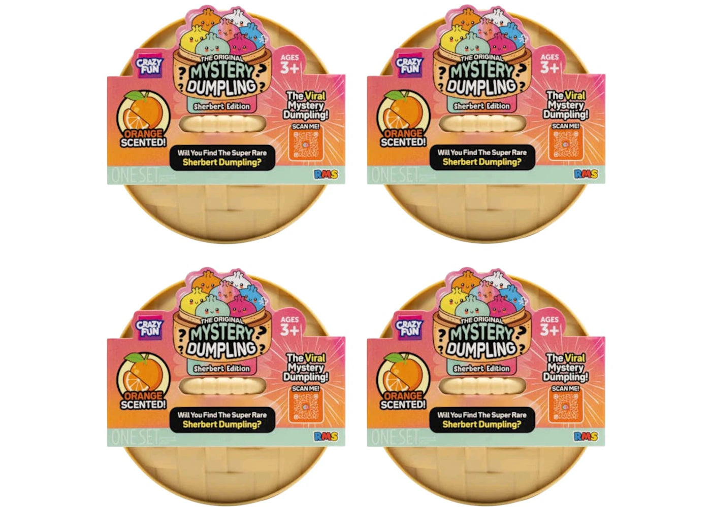 Squishy Bun The Original Mystery Dumpling :Sherbert Edition Blind Box 4x Lot - vue secondaire A