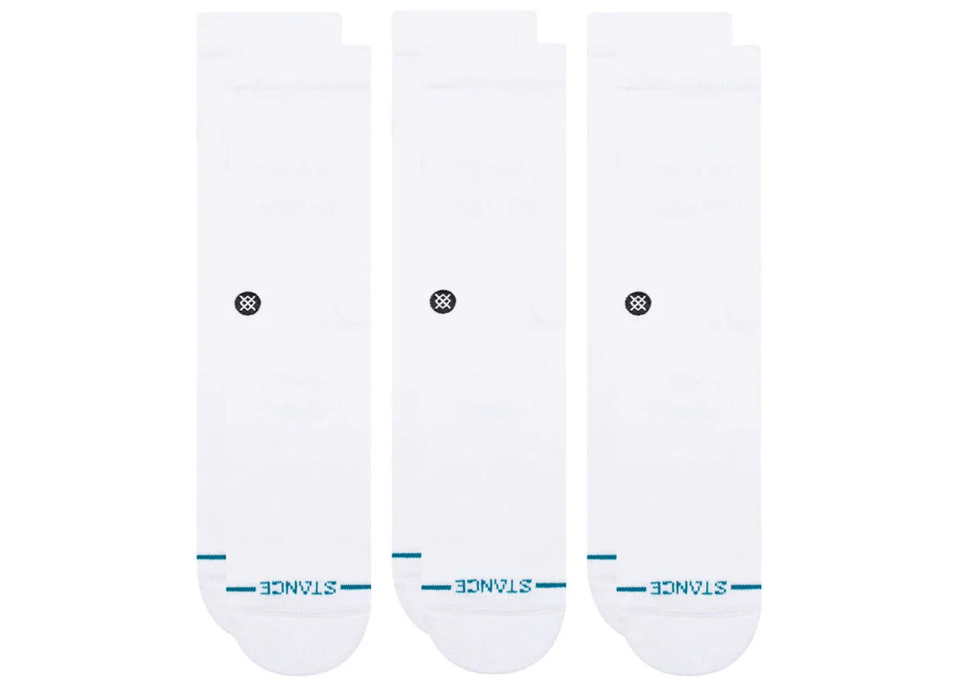 Stance Icon Crew Socks (3 Pack) White - vue secondaire A