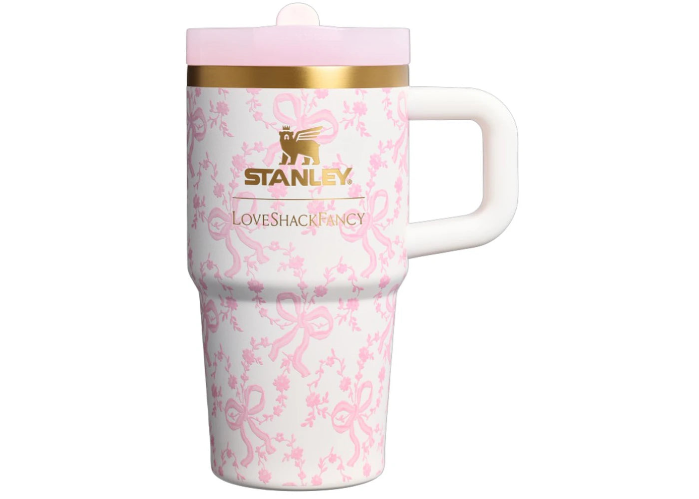Stanley 1913 x LoveShackFancy Holiday Quencher ProTour Flip Straw 20oz Tumbler Coquette Bow Chantilly - vue 360