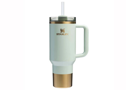 Stanley Comfort & Joy Collection Flowstate Holiday Quencher 40oz Tumbler Gilded Celadon - authentic Stanley product