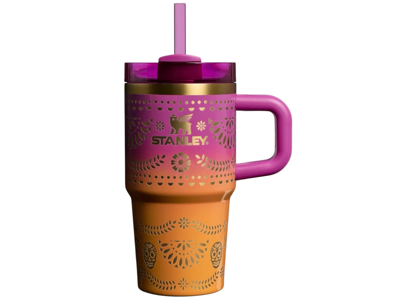 Stanley Dia de Muertos Quencher H2.0 FlowState 20oz Tumbler Sunrise Catrina sneakers - authentic Stanley shoes