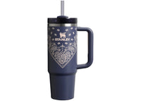 Stanley Mesa Rose Collection Flowstate Quencher 30oz Becher Blaues Mais-Paisley
