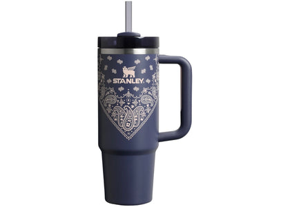 Stanley Mesa Rose Collection Flowstate Quencher 30oz Tumbler Blue Corn Paisley sneakers - authentic Stanley shoes
