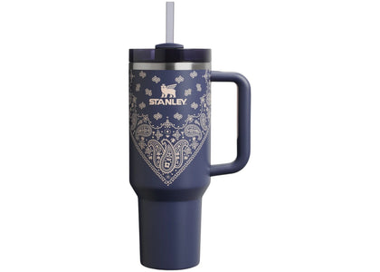 Stanley Mesa Rose Collection Flowstate Quencher 40oz Tumbler Blue Corn Paisley sneakers - authentic Stanley shoes