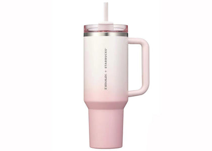 Stanley Starbucks Korea Exclusive Flowstate Quencher 40oz Tumbler Pink sneakers - authentic Stanley shoes