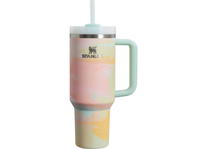 Stanley The Clean Slate Flowstate Quencher 40oz Tumbler Warm Serene Brushstroke sneakers - authentic Stanley shoes