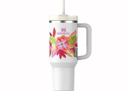 Stanley The Mother's Day Flowstate Quencher 40oz Tumbler Frost Tropic - authentic Stanley product