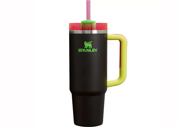 Stanley The Spring Fling Collection Flowstate Quencher 30oz Tumbler Black Neon sneakers - authentic Stanley shoes