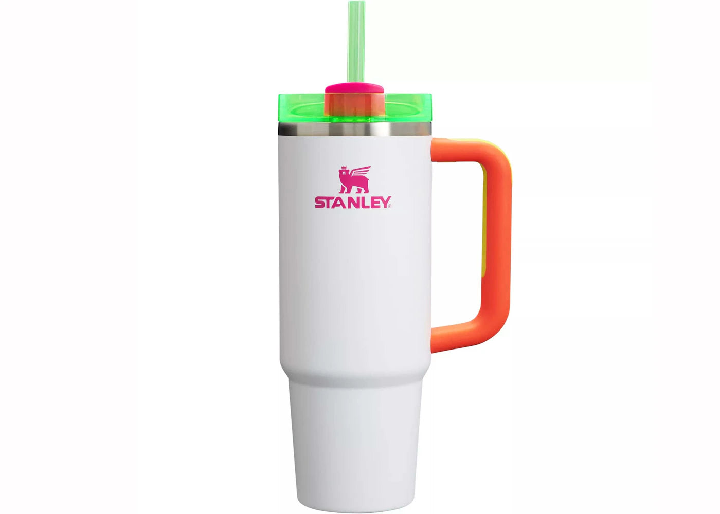 Stanley The Spring Fling Collection Flowstate Quencher 30oz Becher Weiß Neon