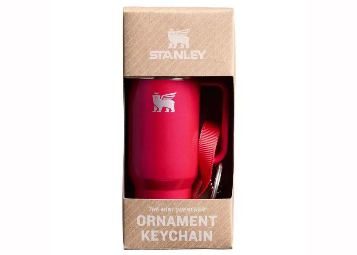 Stanley Water Bottle Keychain Christmas Tree Ornament Strawberry Red Shimmer - vue secondaire A