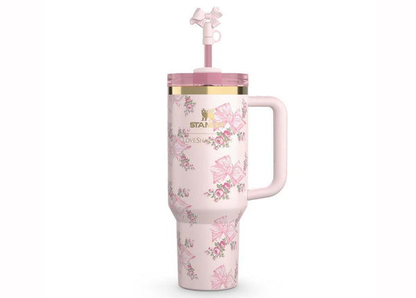 Stanley x LoveShackFancy Flowstate Quencher 40oz Tumbler Pink Mink sneakers - authentic Stanley shoes