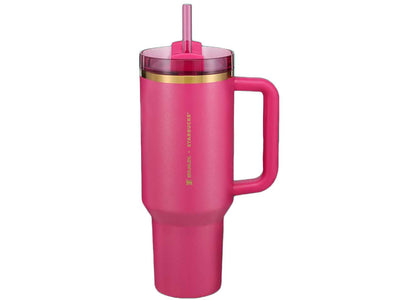 Stanley x Starbucks Exclusive Flowstate Quencher 40oz Tumbler Berry Pink Glitter sneakers - authentic Stanley shoes