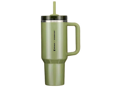 Stanley x Starbucks Exclusive Flowstate Quencher 40oz Tumbler Olive Green sneakers - authentic Stanley shoes