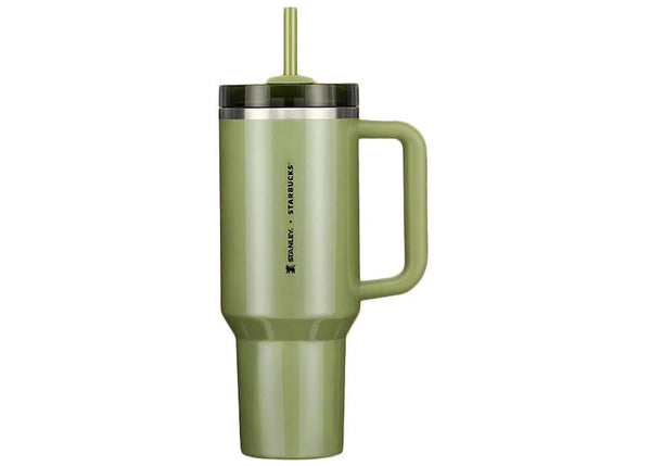 Stanley x Starbucks Exclusive Flowstate Quencher 40oz Tumbler Olive Green sneakers - authentic Stanley shoes