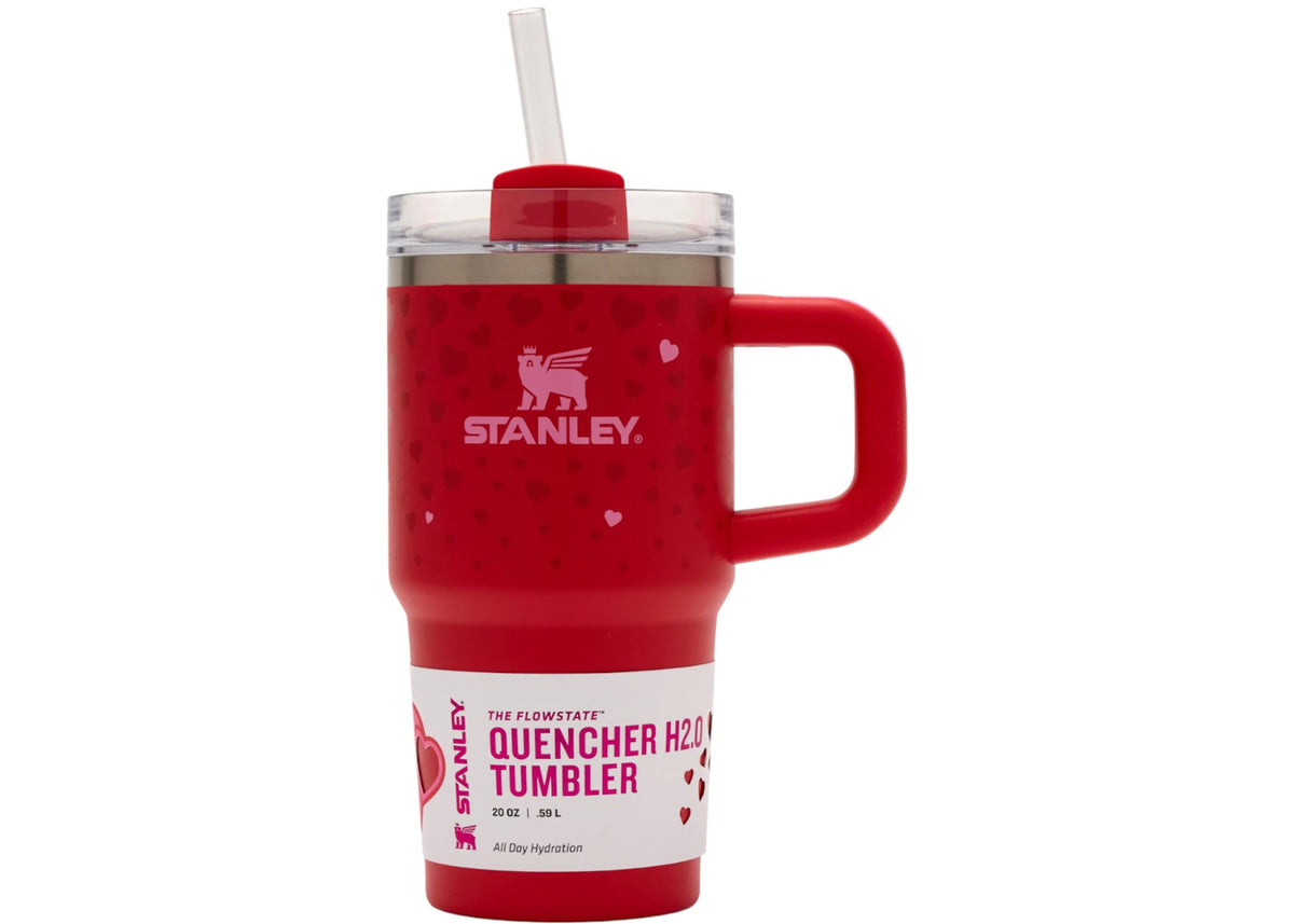 Stanley x Target Exclusive Valentines Day Flowstate Quencher 20oz Tumbler Ruby Hearts - vue 360